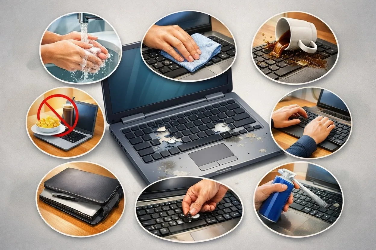 ল্যাপটপের কি-বোর্ড ভালো রাখার ৮টি টিপস | 8 Tips To Keep Your Laptop Keyboard In Good Condition